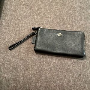 Black Coach top zip wristlets